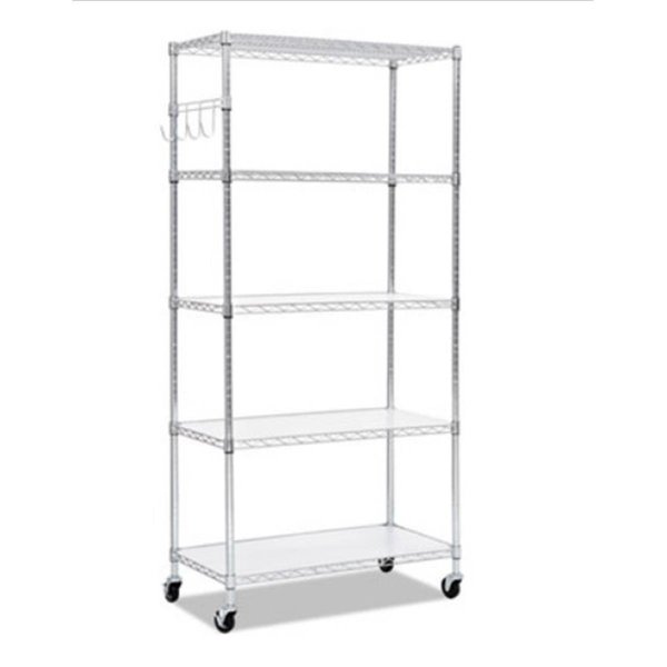 Fine-Line 72 x 36 x 18 in. 5-Shelf Wire Shelving Kit, Silver FI2659463